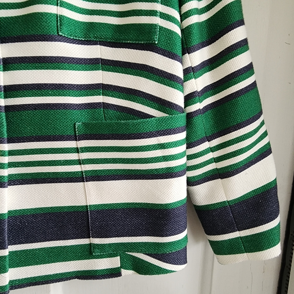 Thom Browne Stripe Green and Navy Blazer, Sz 3 - Picture 4 of 16